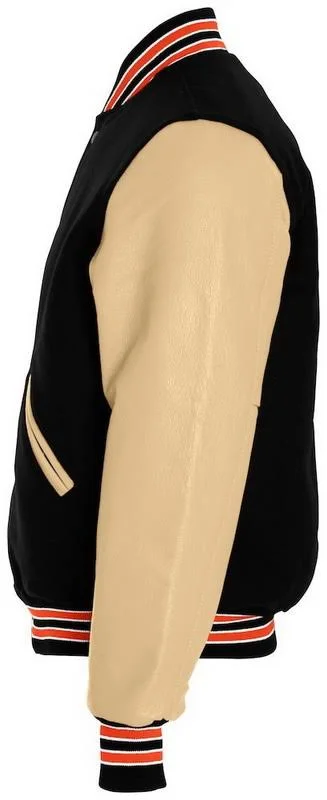 Holloway 224183 - Varsity Jacket - Black/Cream/Burnt Orange