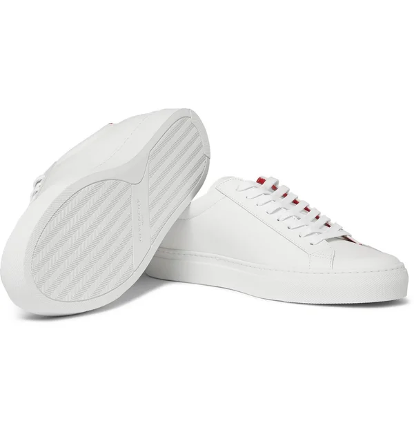 Givenchy, Men Urban Street Leather Tennis Sneakers White/Red 45