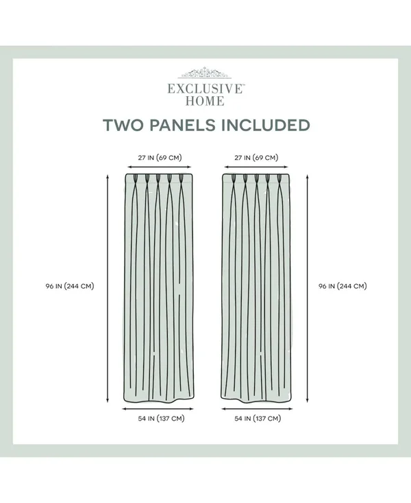 Exclusive Home Kochi Linen Blend Pinch Pleat Curtain Panel Pair, Size: 27 x 96