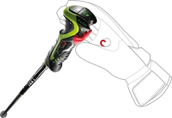 Leki Airfoil 3D Ski Poles Black Green - 125cm 50in