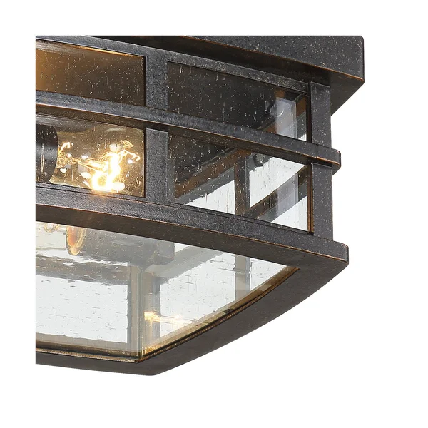 John Timberland Mission Outdoor Ceiling Light Fixture Oil Rubbed Bronze 12x22 Clear Seedy Glass for Exterior House Porch Patio D