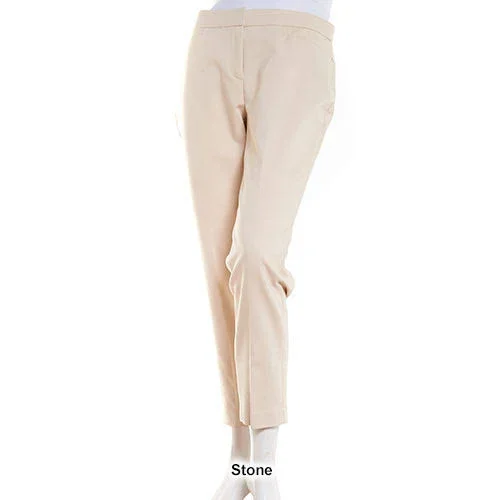 Rafaella Navy Satin Twill Ankle Pants