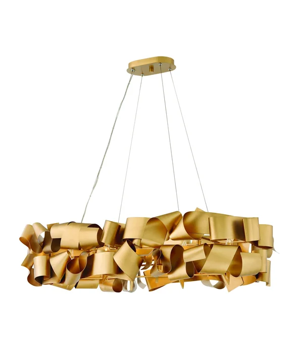 Fredrick Ramond - FR48605DXG - Six Light Linear Chandelier - Delfina - Deluxe Gold