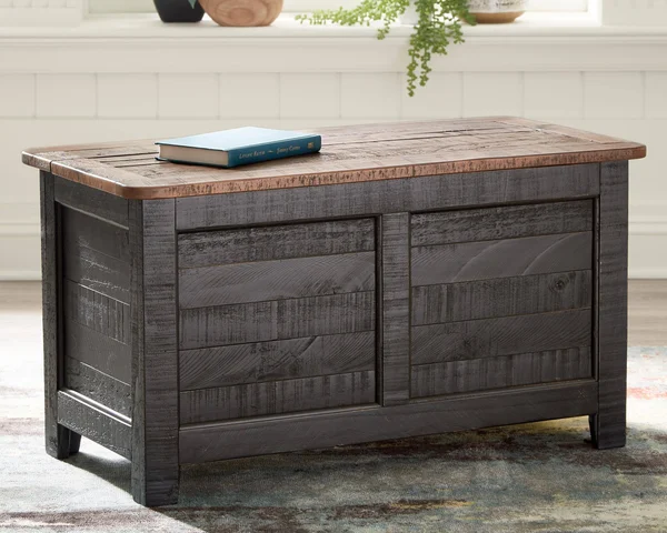 Signature Design Dashbury Antique Black/Brown Storage Trunk by Ashley