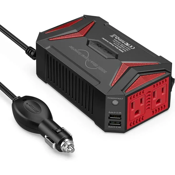 Bestek 300-Watt Pure Sine Wave Power Inverter with 4.2 Amp Dual USB Ports