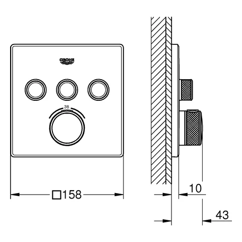 Grohe Grohtherm SmartControl Thermostat with 3 Shut-Off Valves 29126000 Chrome