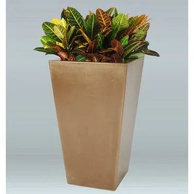 Cathal Plastic Pot Planter World Menagerie Color: Beige - Size: 29x22 H x 27x22 W x 27x22 D