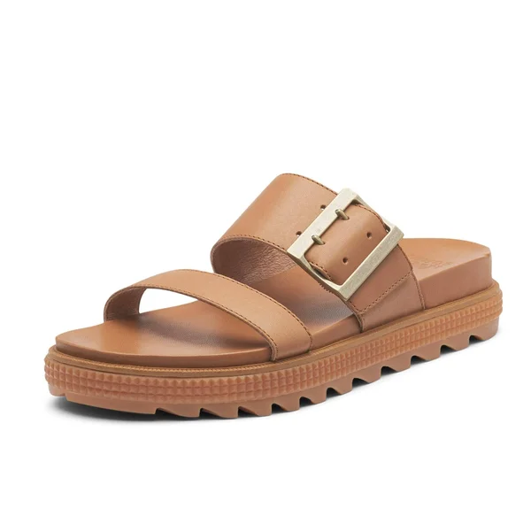 Sorel Women's Roaming Buckle Slide - 8 - Camel Brown