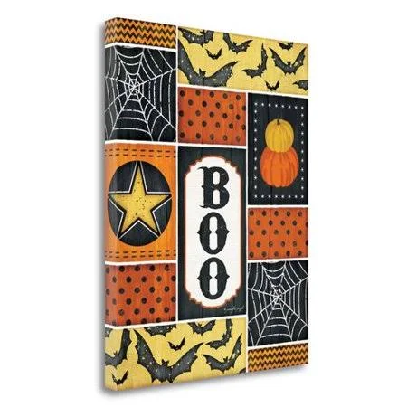 The Holiday Aisle Halloween - Boo' Graphic Art Print on Wrapped Canvas - Size: 23 inch x 18 inch, Orange