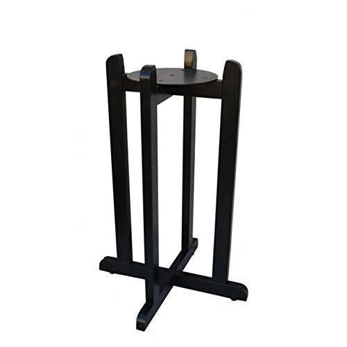 for Your Water 27x22 Natural Wood Painted Water Crock Dispenser Floor Stand - Black