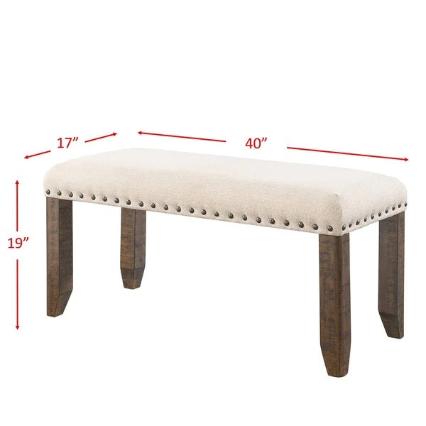 Picket House Furnishings Dex Dining Bench, Brown, 40" x 17" x 19"