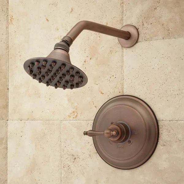 Signature Hardware 929135-5.25-6-1.8 Cambridge Pressure Balanced Shower Only Trim Package with 5-1/4x22 Rain Shower Head and 6x2
