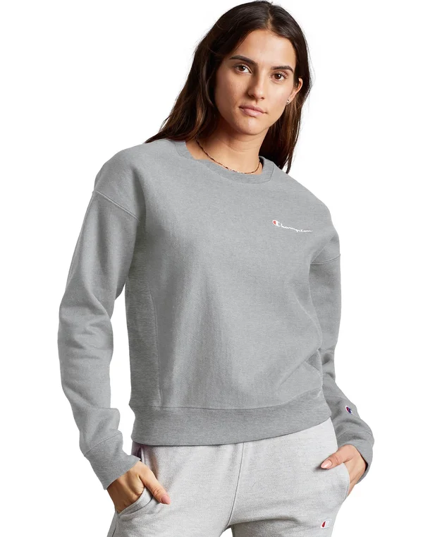 Champion Life Women's REVERSE Weave Crew-Left Chest Script