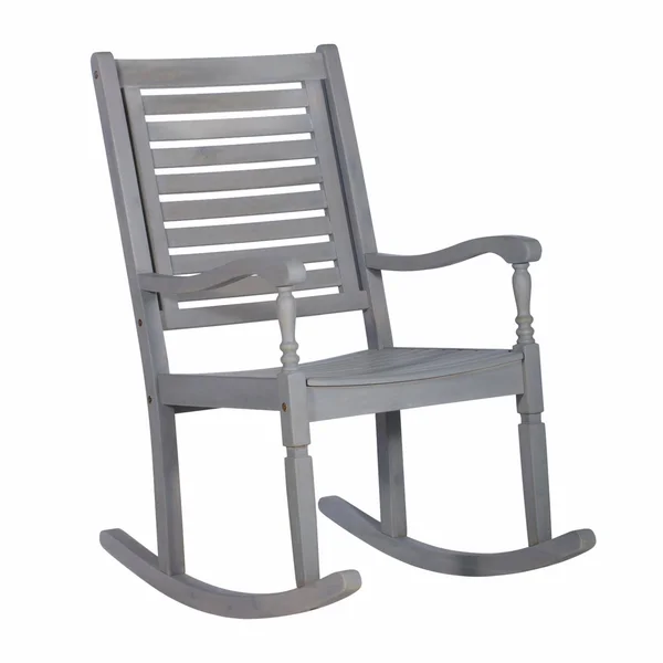Manor Park Solid Wood Outdoor Patio Rocking Chair - Grey Wash - Size: 43 inch H x 23” Large x 35” W, Gray