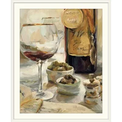 Yves Award Winning Wine I& by Marilyn Hageman Painting Print Fleur De Lis Living Format: White Frame - Size: 32x22 H x 27x22 W x