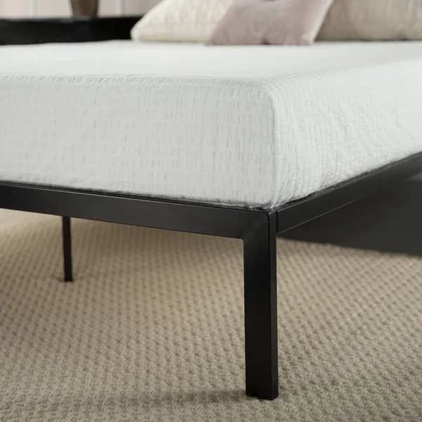 Priage Faux Leather Queen-Size Platform Bed - Black