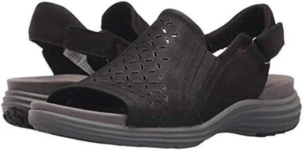 Aravon Beaumont Peep Sling Women's Shoes - Black, 6.5