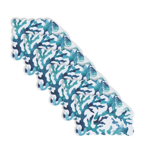 Aqua Reef Napkin Set of 6 in, Rectangle Placemat Cu0026F Home