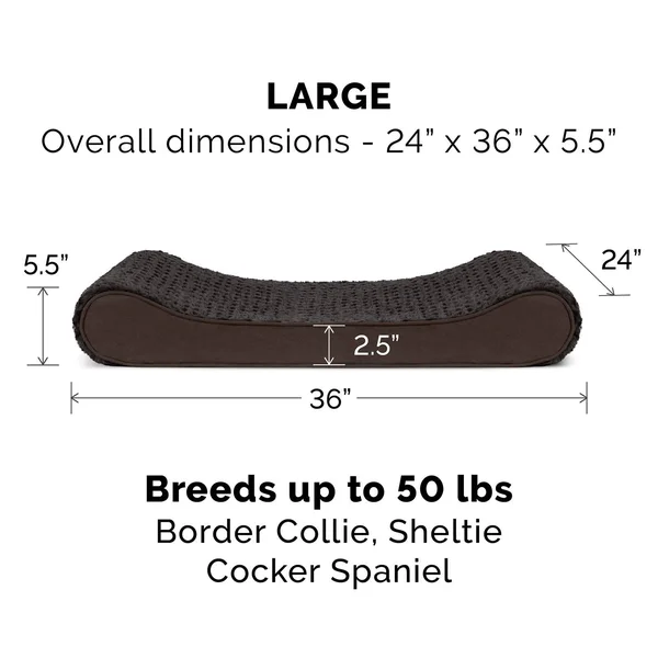 FurHaven Pet Bed - Cooling Gel Ultra Plush Luxe Lounger Dog Bed - Chocolate - Giant