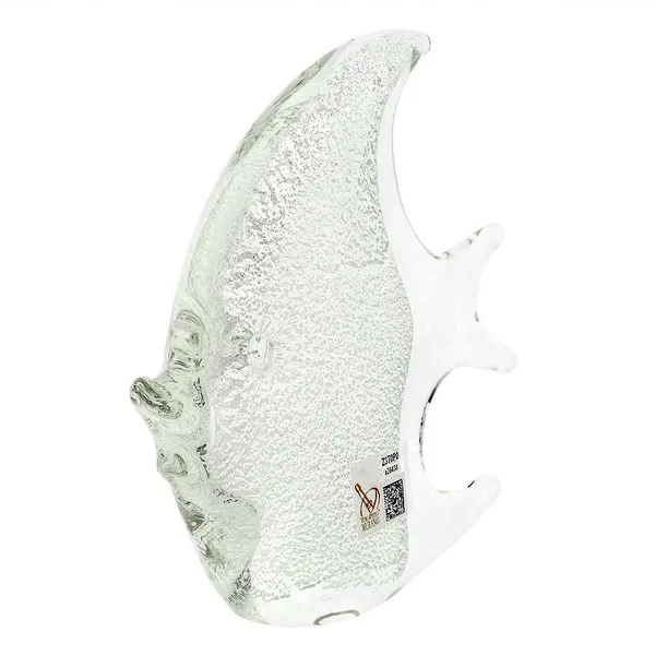 Murano Glass Fish - Sparkling Silver