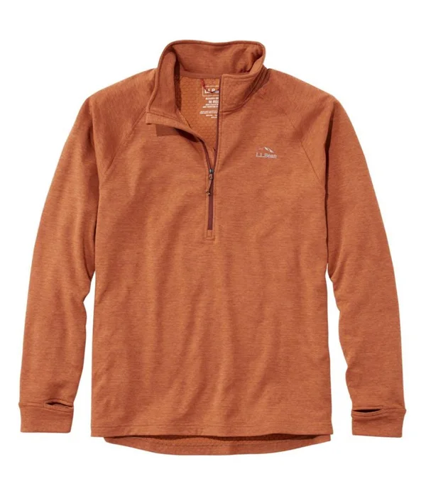 Men's Adventure Grid Fleece Quarter-Zip Brown Medium - L.L.Bean