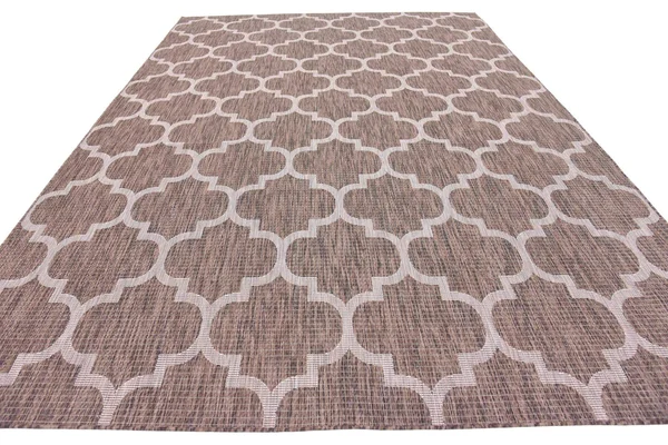 Outdoor Trellis 13 ft Square Brown Area Rug Indoor Outdoor Rug