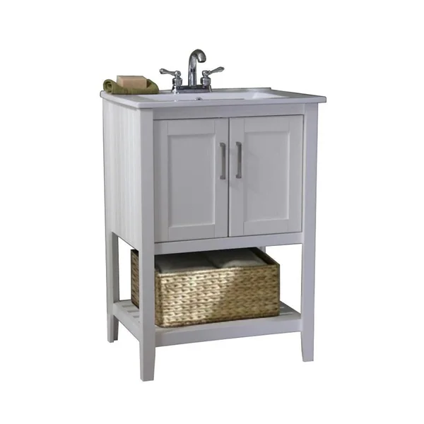 Legion Furniture WLF6020-G 24x22 Gray Sink Vanity with Basket