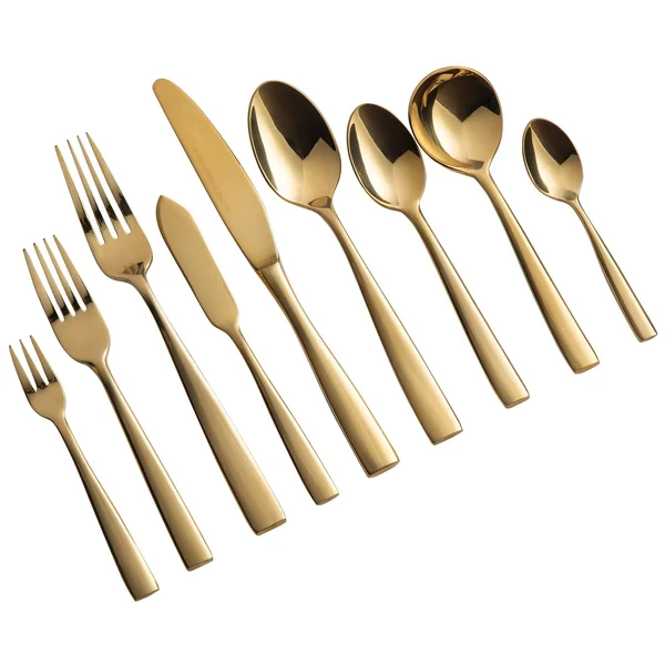 Bon Chef S3017G Manhattan 8.4x22 Gold Euro Dinner Fork - Dozen