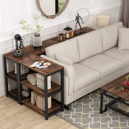 Tribesigns Console Sofa Table 70.9 Inches Extra Long Behind Couch - 3-Tier Industrial Entryway Table Hallway Table Narrow Bar Tab