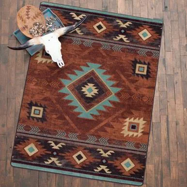 Whiskey River Rust Rug - 4 x 5 - Black Forest Decor