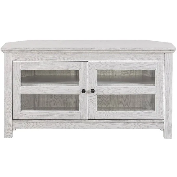 Pemberly Row 44x22 Corner TV Stand, White Wash