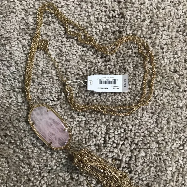 Kendra Scott Gold Rose Quartz Rayne Necklace