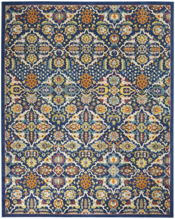 Nourison Allur ALR03 Area Rug - Navy Multicolor, 9& x 12&