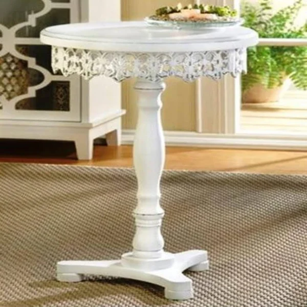 Flourish Pedestal Table, White