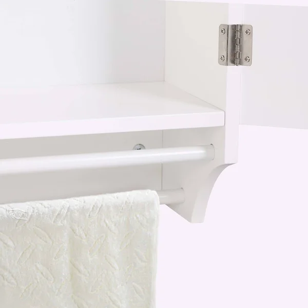 Veikous 24.4 in. W x 8.6 in. D x 23.6 in. H White Wooden Wall Mounted Bathroom Cabinet Storage Organizer