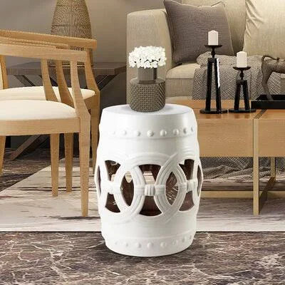 Whinnie Ceramic Garden Stool Bungalow Rose Color: Cream