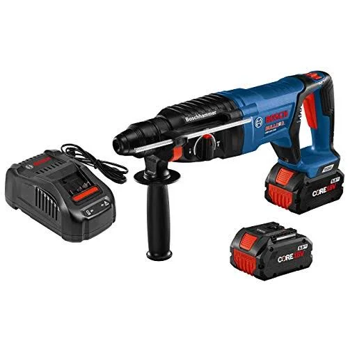 Bosch GBH18V-26DK24 18V EC Brushless SDS-Plus Bulldog 1 in. Rotary Hammer Kit with (2) CORE18V 8.0 Ah Performance Batteries (Ren