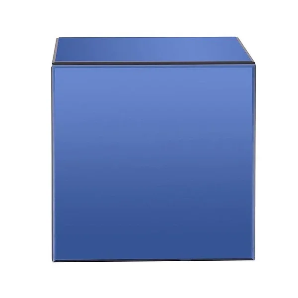 Orren Ellis Charee Mirrored Cube End Table - Blue