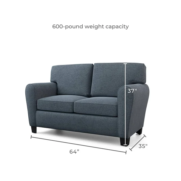 Brookside Abby Rolled Arm Loveseat Navy