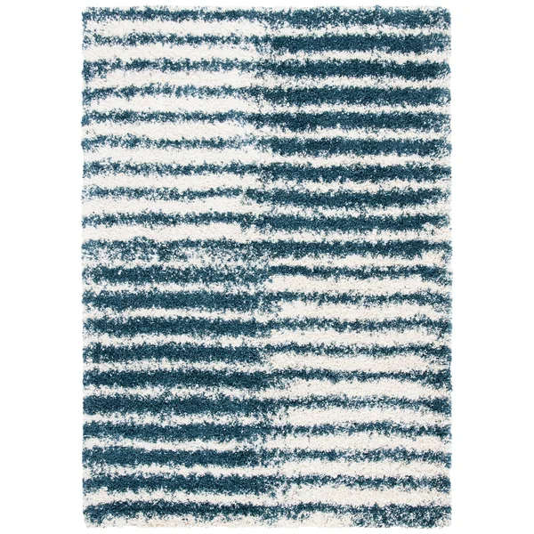 Hudson Shag SGH298A Ivory, Slate Blue - 5-1 x 7-6