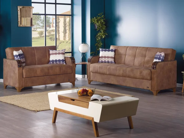 Nevada Brown Fabric Sofa Bed by Empire Furniture USA