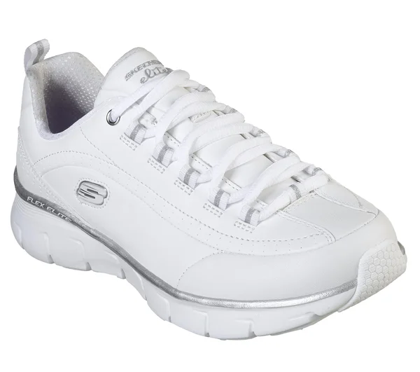 Skechers Women's Synergy 3.0 Sneaker, White/Silver