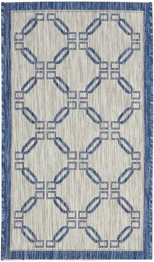 Nourison Garden Party GRD02 Area Rug, Ivory Blue, 6& x 9&
