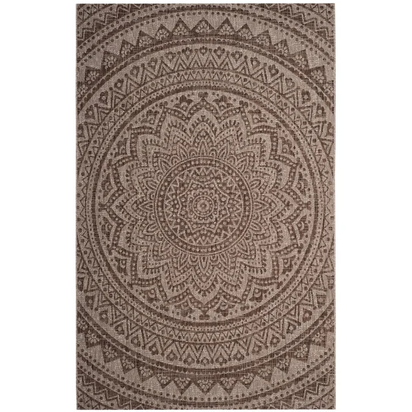 Safavieh Courtyard Collection CY8734-37112 Indoor/ Outdoor Runner, 2& 3x22 x 10&, Light Grey/Aqua