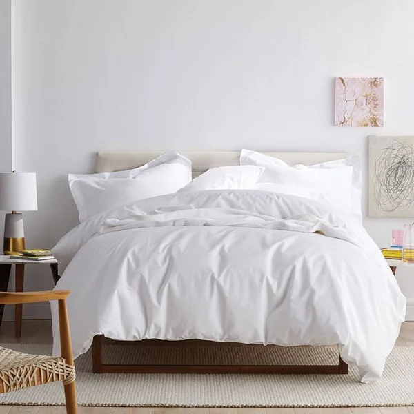 The Company Store Company Cotton 4-Piece Butterscotch Solid 300-Thread Count Cotton Percale Full Sheet Set