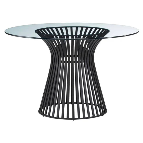Palliser Mix and Match Black Glass Round Dining Table 119-1545K