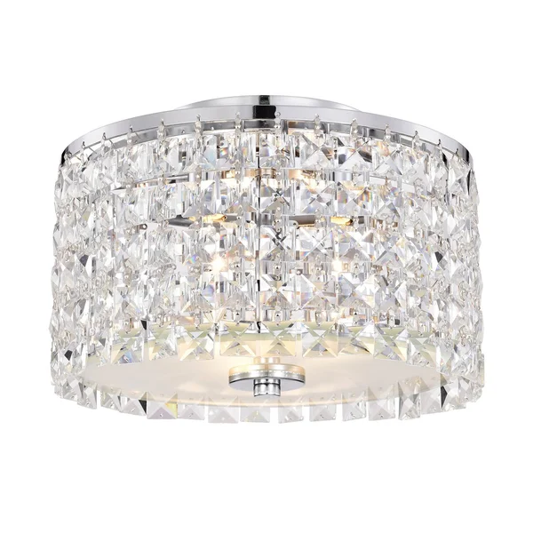 Darcie Chrome 3-Light Crystal Drum Shade Flush Mount