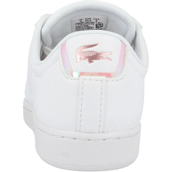 Lacoste Junior Carnaby Evo 0921 1 J White/Pink Synthetic Trainers