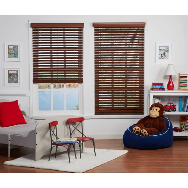 Copper Grove Yerevan 72-Inch Dark Oak Cordless Faux Wood Blind - 71 x 72
