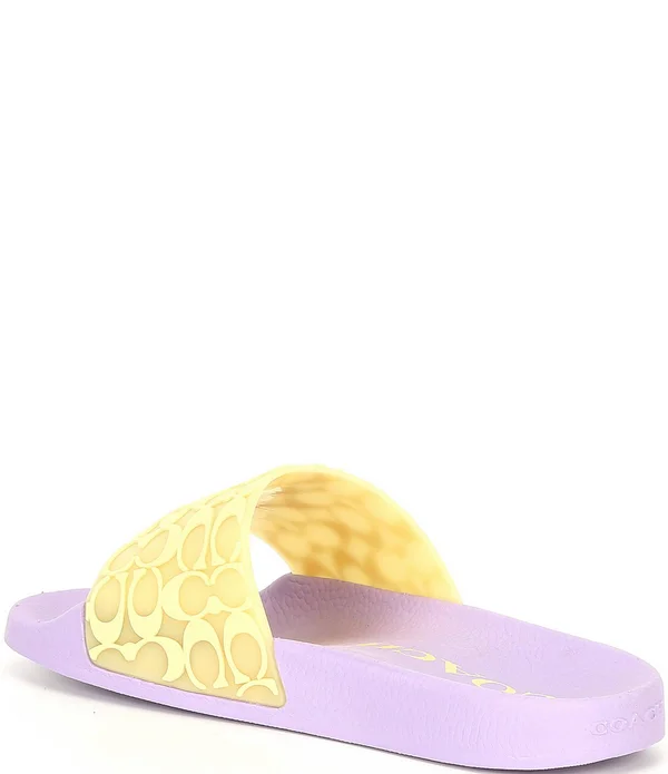 Coach Women's Udele Sport Pool Slides - Periwinkle/ Chalk